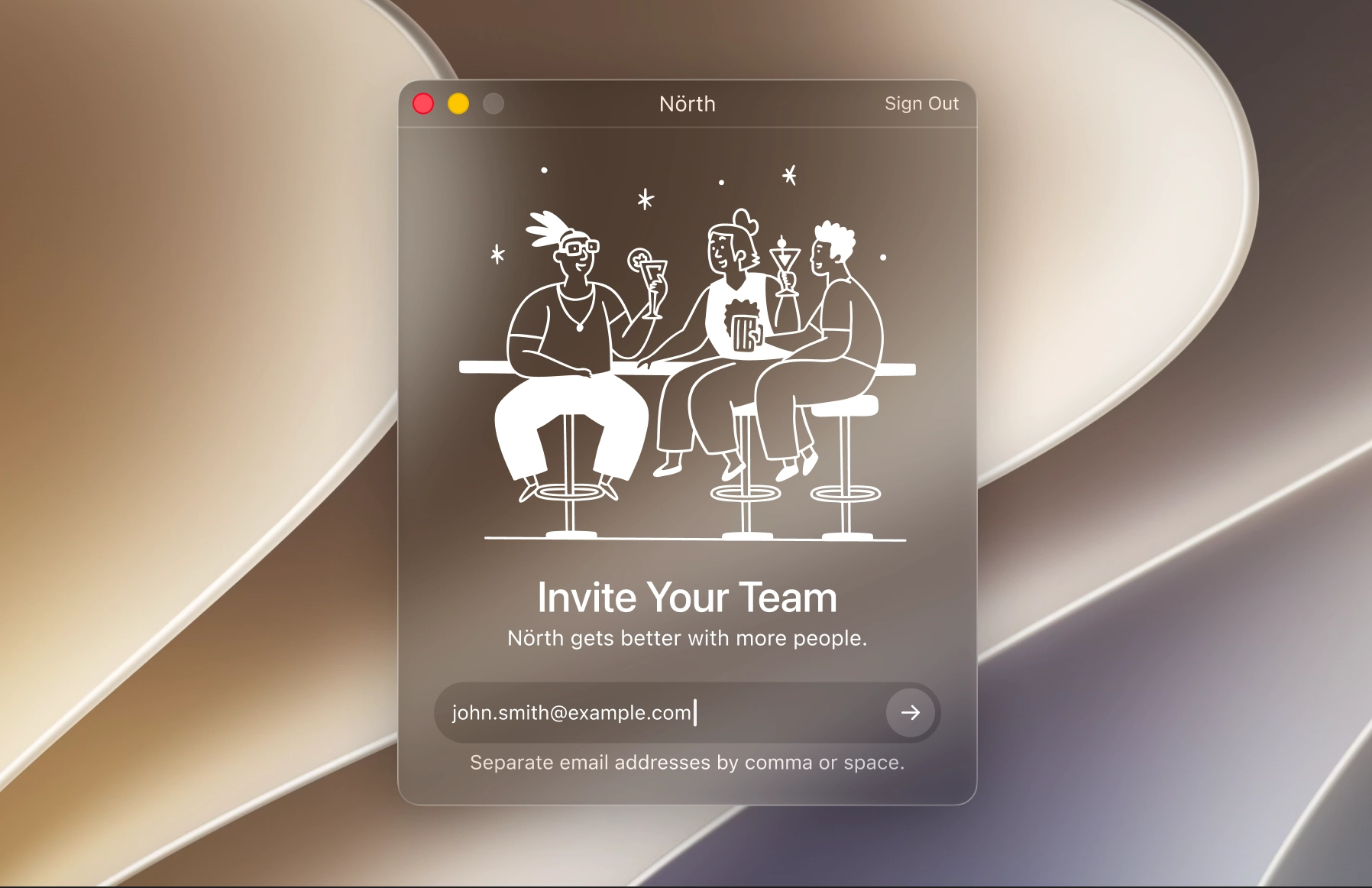 Team onboarding window