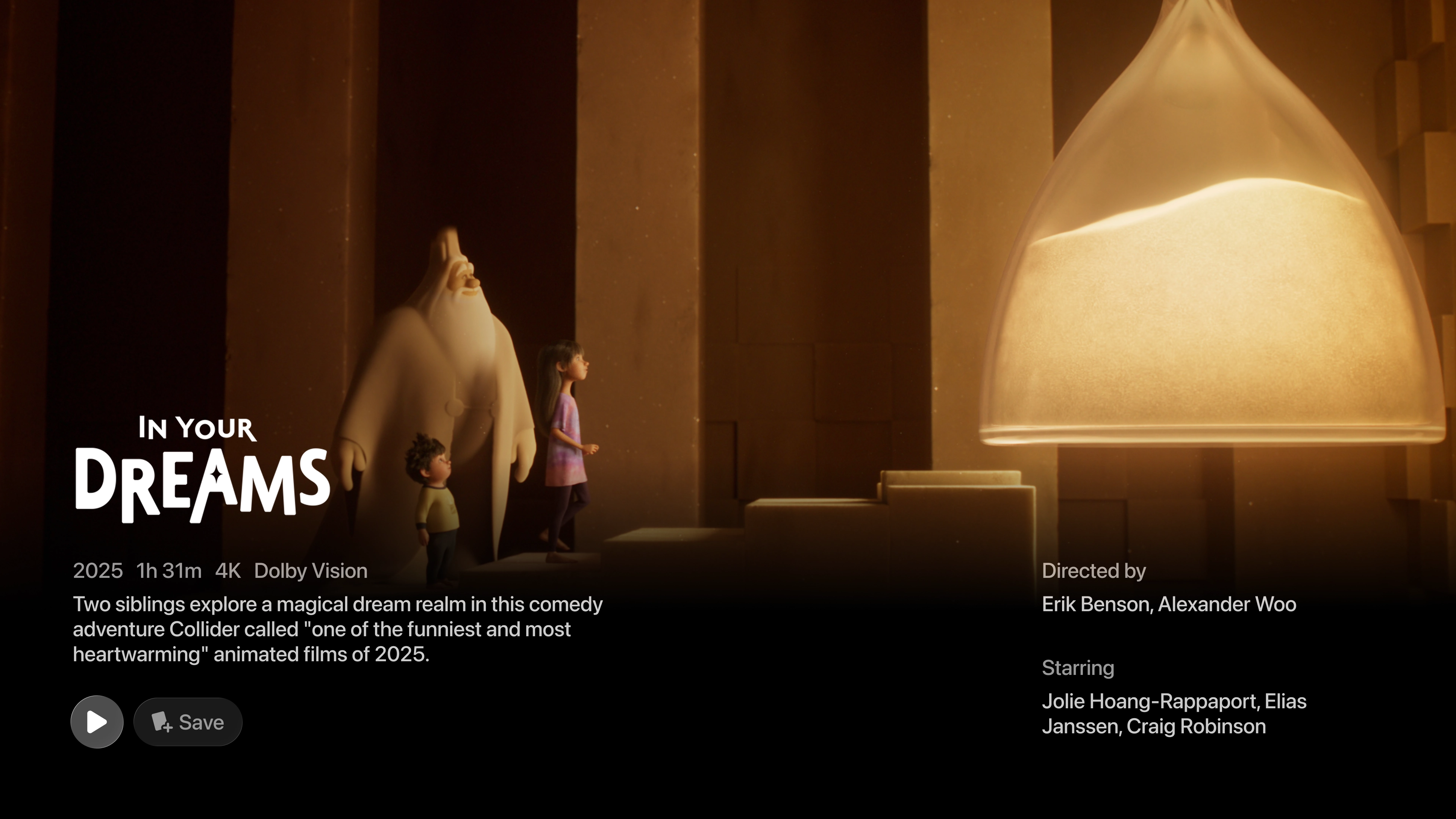 Details screen featuring 'In Your Dreams'