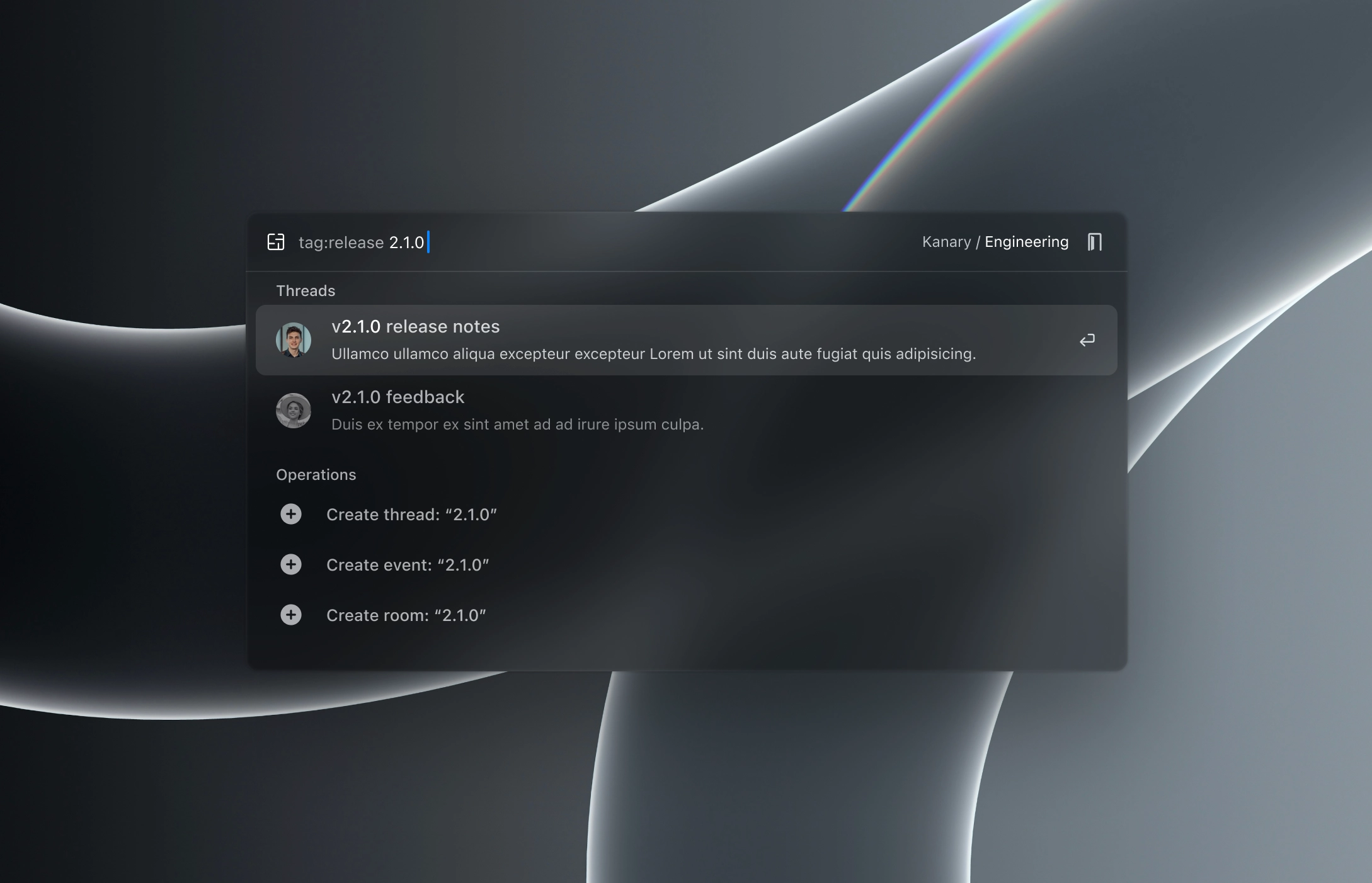 Global search with tags